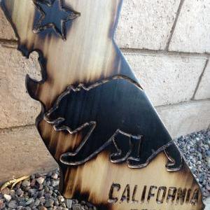 California Wood Wall Art – Ca State Flag With..