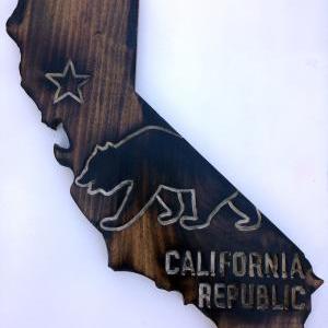 California Wood State Sign