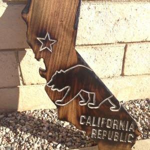 California Wood State Sign